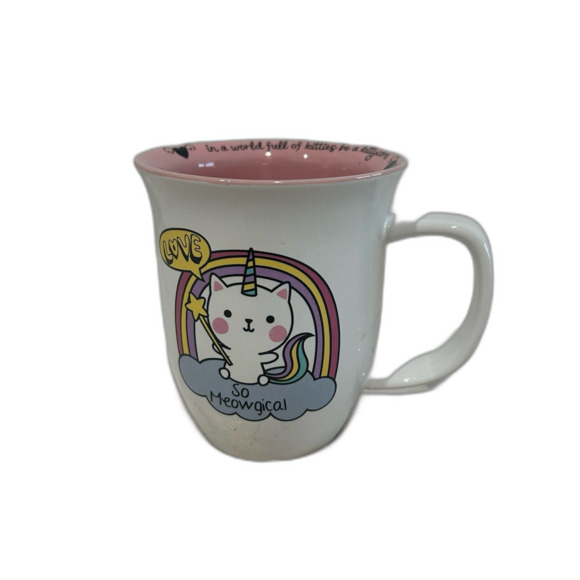 10 Strawberry Street Ceramic Mug Multi-Color Meowgical Unicorn Kitty - Picture 1 of 12